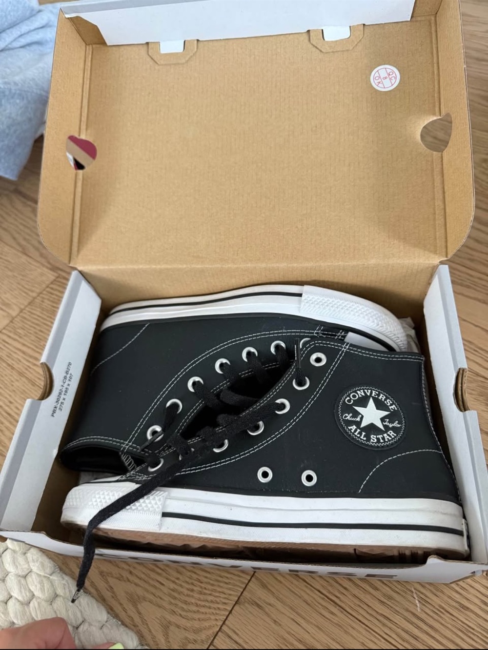 Converse Black High Top Sneakers with White Sole